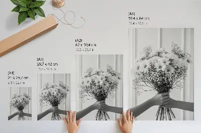 Affiche décorative fleurs délicates au style minimaliste, élégant et subtil