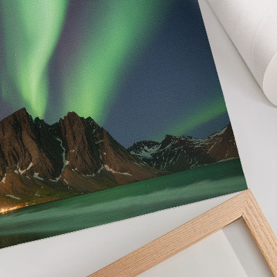 Décoration murale Ciel magique, lumière verte, montagnes impressionnantes