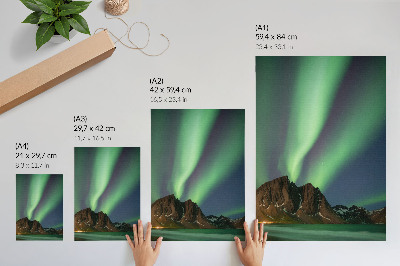 Décoration murale Ciel magique, lumière verte, montagnes impressionnantes