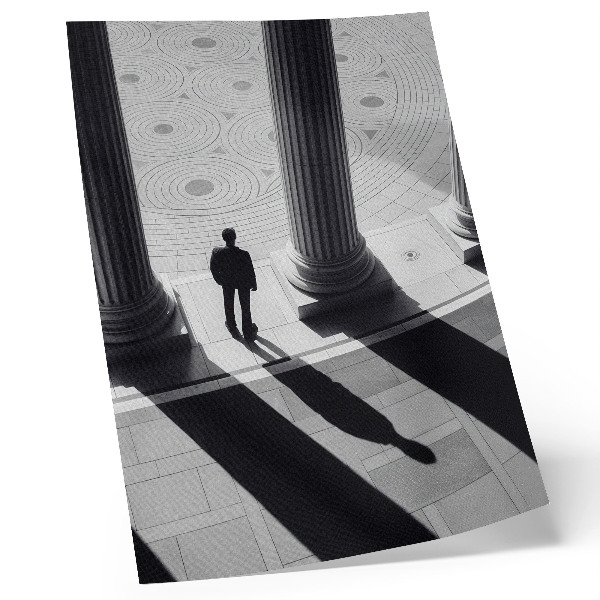 Impression sur toile ombres des colonnes d'architecture minimaliste