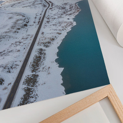 Affiche décorative Paysage enneigé minimaliste eau bleue