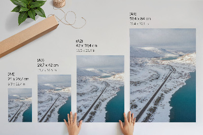 Affiche décorative Paysage enneigé minimaliste eau bleue