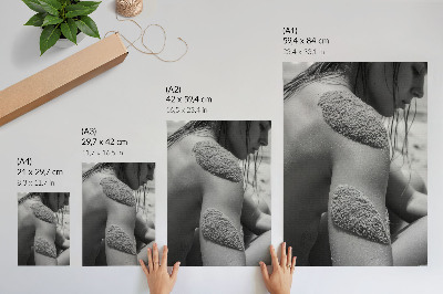 Affiche décorative Homme sable texture nature gros plan harmonie