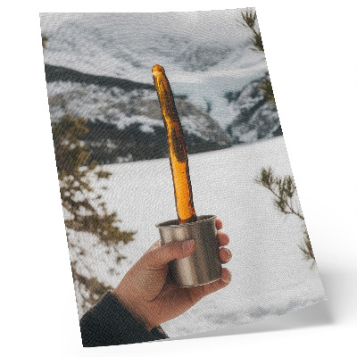 Décoration murale Mug main substance ambrée montagnes neige