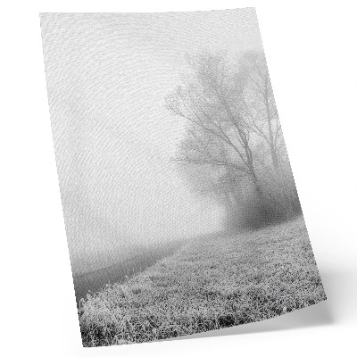 Affiche décorative Brume subtile, arbres, paysage d'hiver, atmosphère paisible