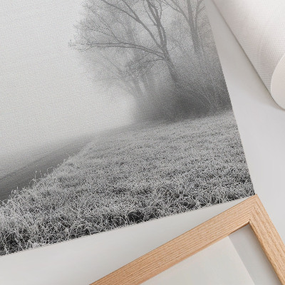 Affiche décorative Brume subtile, arbres, paysage d'hiver, atmosphère paisible