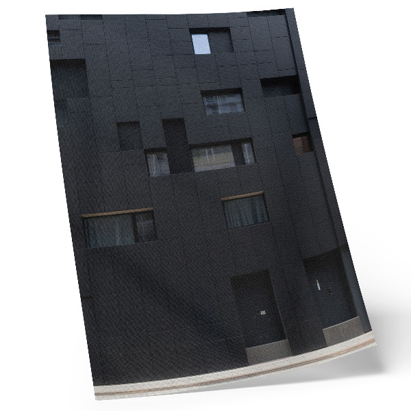 Affiche décorative Façade minimaliste aux formes géométriques harmonieuses, harmonie des formes géométriques. Harmonie de la façade minimaliste et du design minimaliste. La façade