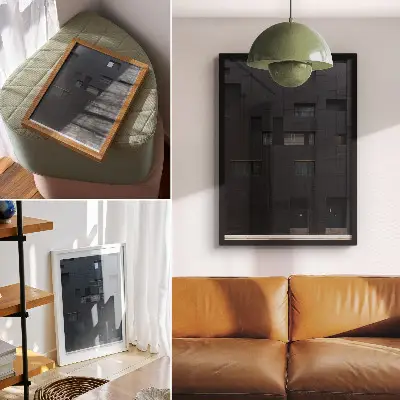 Affiche décorative façade minimaliste aux formes géométriques