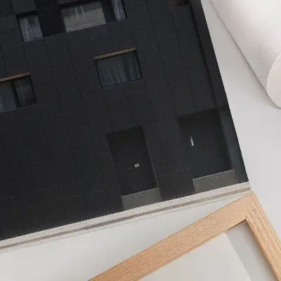 Affiche décorative façade minimaliste aux formes géométriques
