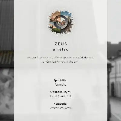 Impression sur toile représentant une personne avec un chien devant un vieux bâtiment