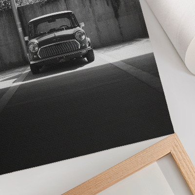 Décoration murale Voiture classique noire et blanche dans le garage
