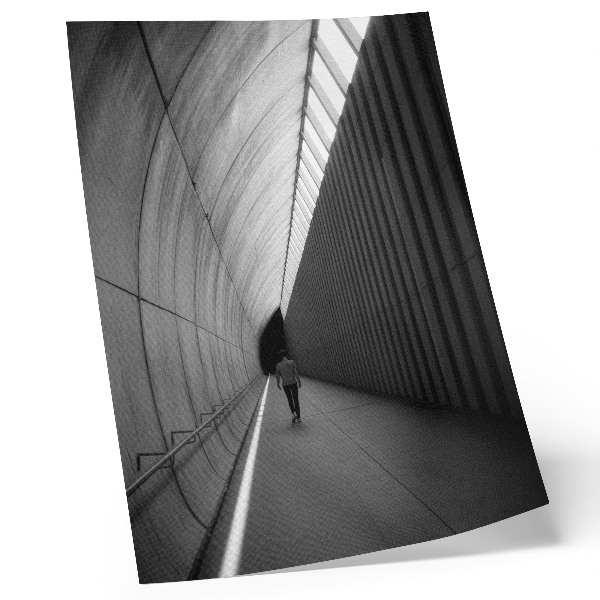 Affiche décorative tunnel minimaliste ombres lignes perspective