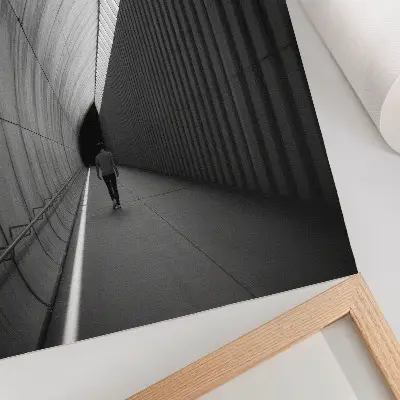 Affiche décorative tunnel minimaliste aux ombres et lignes en perspective