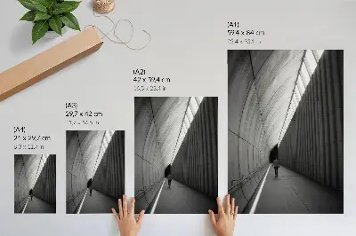 Affiche décorative tunnel minimaliste aux ombres et lignes en perspective