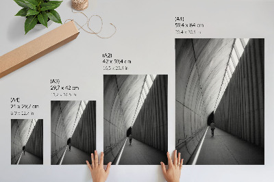 Affiche décorative tunnel minimaliste ombres lignes perspective