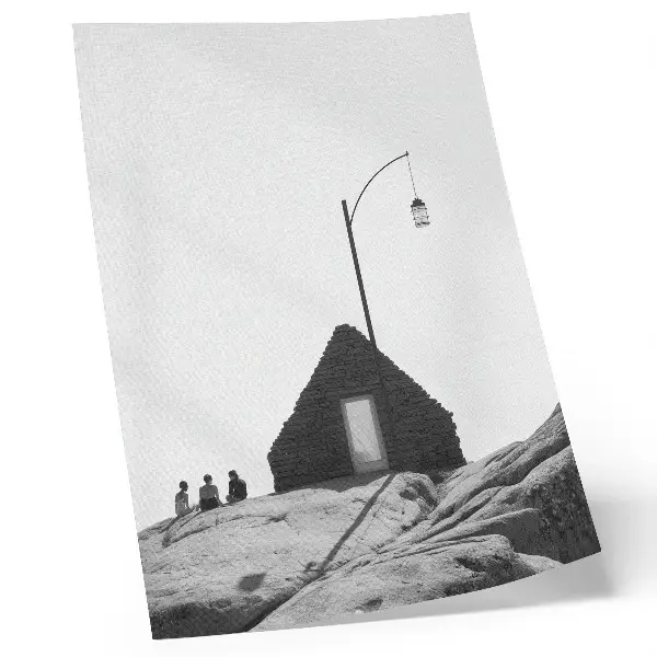 Affiche décorative géométrie brute au design minimaliste noir et blanc
