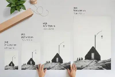 Affiche décorative géométrie brute au design minimaliste noir et blanc