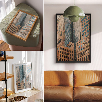 Impression sur toile gratte-ciel modernes, formes géométriques, élégance