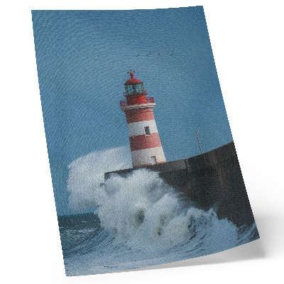 Affiche décorative Phare, ciel bleu, vagues de la mer