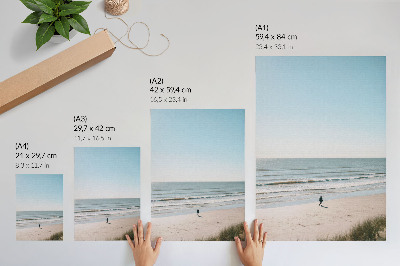 Affiche décorative Plage, mer calme, ciel bleu, minimalisme, harmonie