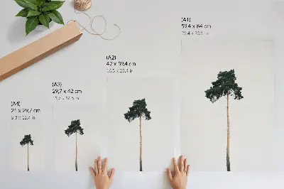 Impression sur toile représentant un arbre solitaire sur fond clair dans un esprit minimaliste