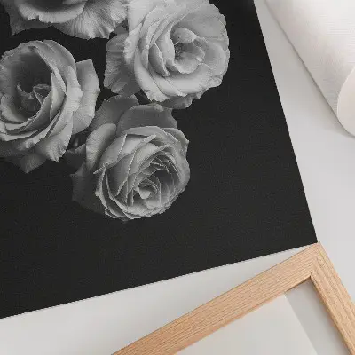 Affiche décorative roses noires et blanches au style minimaliste et à l'élégance classique