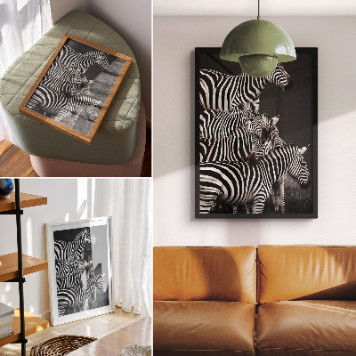 Décoration murale Zèbre lignes verticales contrastées noires et blanches