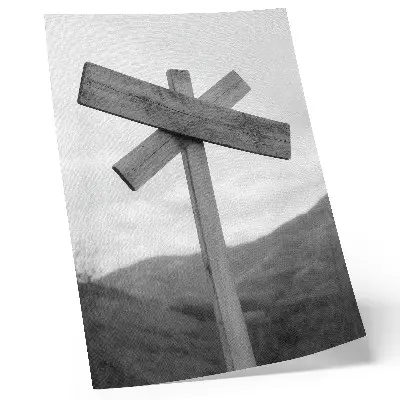 Impression sur toile représentant un paysage de montagne en noir et blanc