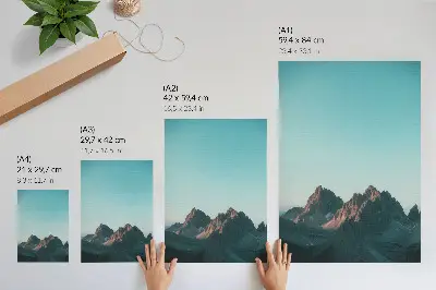 Décoration murale montagnes impressionnantes sous un ciel d'un bleu éclatant