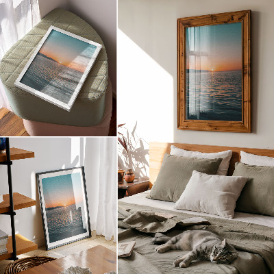Impression sur toile Coucher de soleil sur l'eau, un paysage d'une harmonie extrême