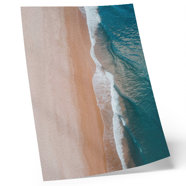 Décoration murale Les vagues de l'océan rencontrant la plage de façon minimaliste