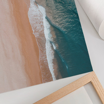 Décoration murale Les vagues de l'océan rencontrant la plage de façon minimaliste