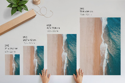 Décoration murale Les vagues de l'océan rencontrant la plage de façon minimaliste