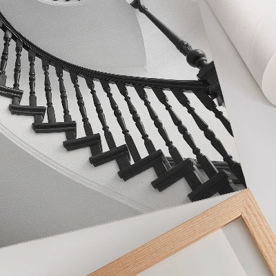 Décoration murale Escalier en colimaçon, élégance et modernité du noir et blanc