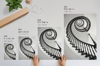 Décoration murale Escalier en colimaçon, élégance et modernité du noir et blanc
