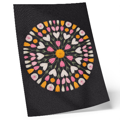 Affiche décorative Mandala floral sur fond sombre, style abstrait