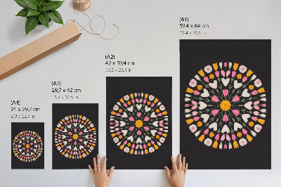 Affiche décorative Mandala floral sur fond sombre, style abstrait
