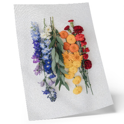 Impression sur toile Fleurs alignées à la verticale, couleurs éclatantes, harmonie, nature