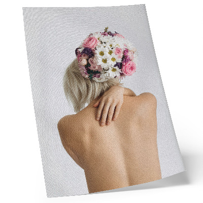 Décoration murale Une composition florale dans les cheveux d'une femme