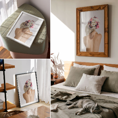 Décoration murale Une composition florale dans les cheveux d'une femme