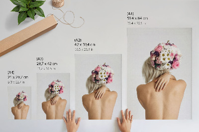 Décoration murale Une composition florale dans les cheveux d'une femme