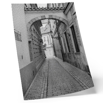 Impression sur toile L'architecture en noir et blanc d'une rue nostalgique