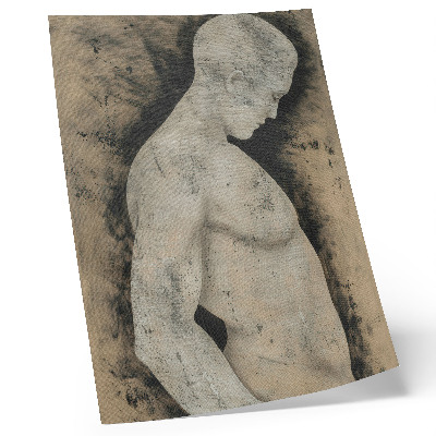 Impression sur toile Silhouette monochrome d'un homme de profil