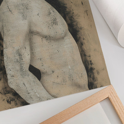 Impression sur toile Silhouette monochrome d'un homme de profil