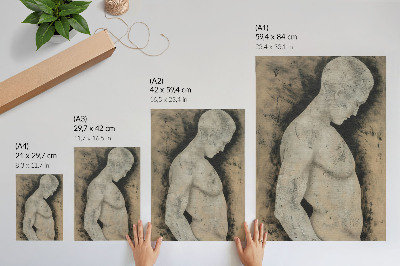 Impression sur toile Silhouette monochrome d'un homme de profil