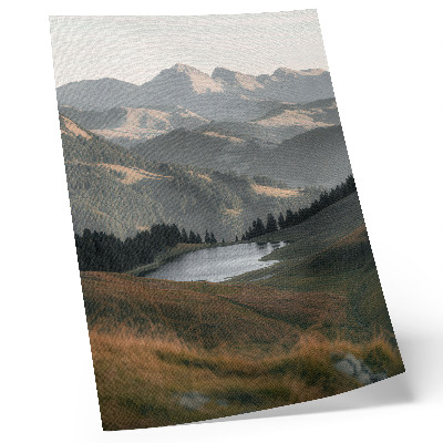 Décoration murale Collines, lac et montagnes en arrière-plan en harmonie