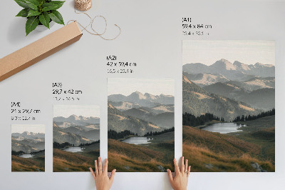 Décoration murale Collines, lac et montagnes en arrière-plan en harmonie