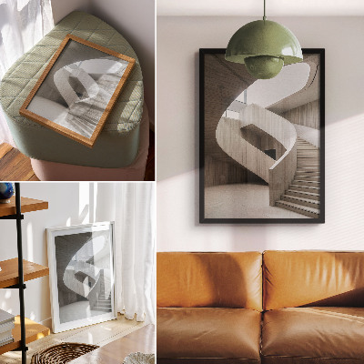 Décoration murale Escalier en colimaçon moderne dans un intérieur élégant