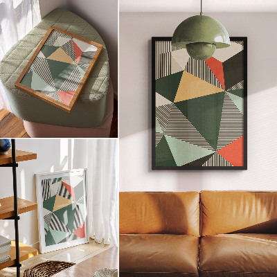 Affiche décorative Des triangles et des rayures variés dans des tons vifs