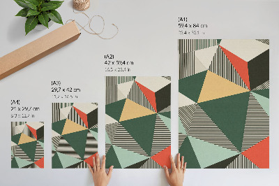 Affiche décorative Des triangles et des rayures variés dans des tons vifs
